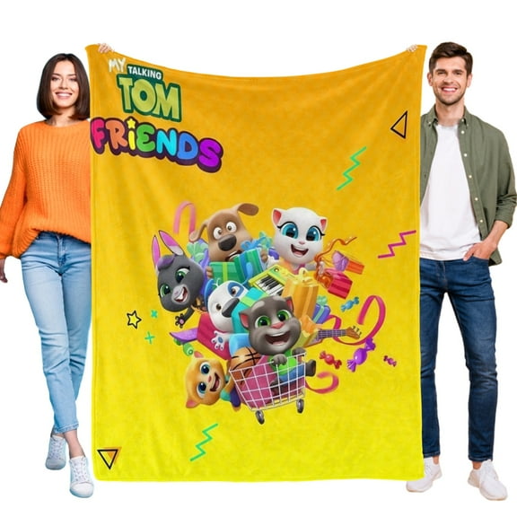Throw Blanket for Talking Tom Bed Couch Soft Warm Flannel Blanket for Kids Girls Boys Gifts Home Decor 30x40 Inch