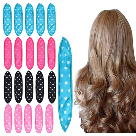 Foam Hair Curlers, Pillow Cloth Hair Rollers,No Heat Sleeping Soft Sponge Rollers for Long, Short, Thick & Thin Hair Spiral Curls Hair Styling Rollers (4colors)