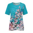 thumbnail image 5 of Tops con estampado de flores de manga corta a la moda para mujer Pompotops hkajfhjk463075, 5 of 5