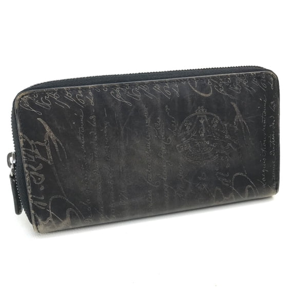 Pre-Owned Berlutti Zip Around Venetian leather Long Wallet Brown Dark brown (Fair)
