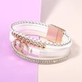 thumbnail image 3 of Boho Wrap Bracelets Leather Cuff Bangle Gold Beaded Bracelets for Women Stackable Infinity Bracelets Jewelry with Clasp - style4;, 3 of 6