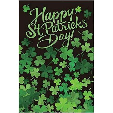 St. Patrick's Day Garden Flag - 12" x 18", Evergreen Clovers, Double Sided