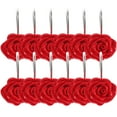 thumbnail image 1 of 12pcs Rose Design Shower Curtain Hooks Drapery Ring Hangers for Bathroom, 1 of 8