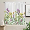 thumbnail image 3 of Spring Summer Flower Daisy Small Curtain Rod Pocket Short Curtains Half Drapes Partition Cabinet Door Window Curtains Home Decor, 3 of 6