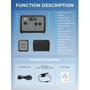 OUKITEL FFPOWER Solar Generator 512Wh, Portable Power Station +200W Solar Panel, LiFePO4 , 500W Fast Charging,for Outdoor Camping, RV, Emergency