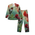thumbnail image 1 of Fotbe Hummingbird Floral Paradise Pijama de Hombre con Estampado de Manga Larga, Conjunto de 2 Piezas, Ropa de Dormir Suave y Cómoda con Bolsillos-Large, 1 of 7