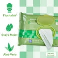 thumbnail image 2 of McKesson Flushable* Wet Wipes XL - Aloe & Vitamin E Formula, Gentle on Skin, Plant-Based Adult Cleansing Wipes - Scented, 48 Wipes, 1 Pack, 2 of 10