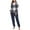 AA-Dark Blue, variant on Plush Pajamas Sets for Women Fashion Plaid Ptint Long Sleeve Crew Neck Sleepwear and Joggers 2 Piece Loungewear Sets Winter Fuzzy Fleece Warm Pj Sets with Pockets