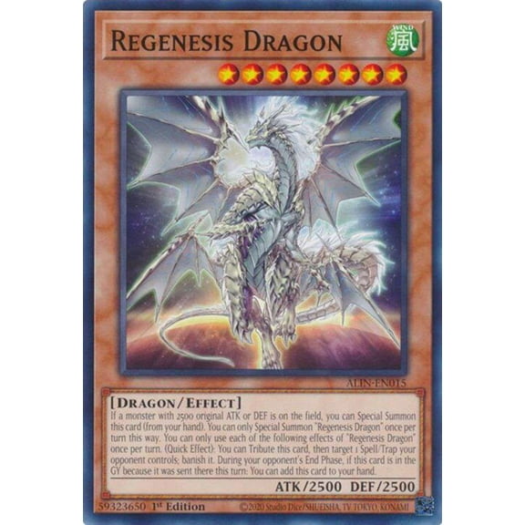 YuGiOh Alliance Insight Common / Short Print Regenesis Dragon ALIN-EN015