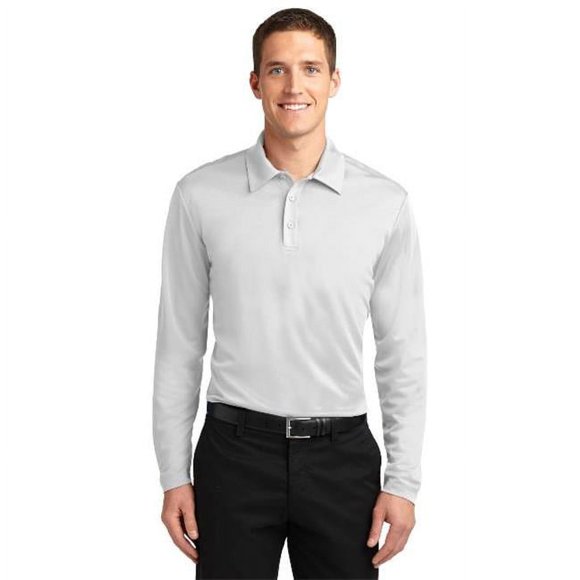 Port Authority ® Silk Touch™ Performance Long Sleeve Polo. K540ls 3Xl White