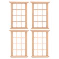 thumbnail image 1 of MasteelfCA 4pcs Mini House Window Frame DIY Mini House Decoration Mini Furniture Blank Window, 1 of 8