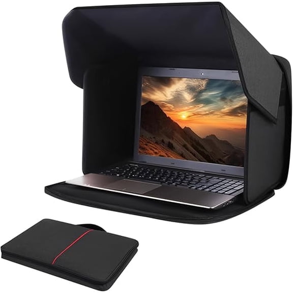 Laptop Bags for Working Outside, 16 inch Outdoor Laptops with Sun Shade, Portable Computer Bags Foldable Sun Glare Shield & Privacy Hood for Laptop, Outdoor Workers, Travel, Camping