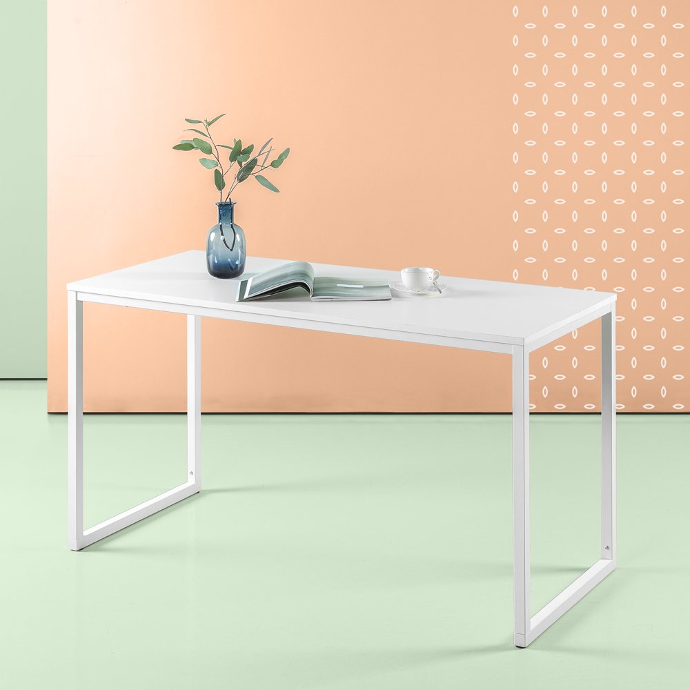 Zinus Jennifer 55” White Frame Desk, White