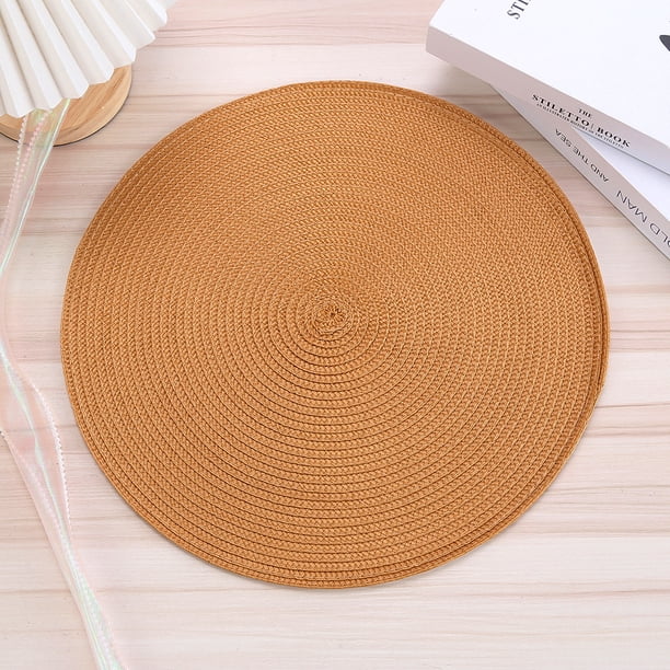 Posavasos redondo de polipropileno tejido para mesa de comedor, con aislamiento térmico, tejido simple, retro, ligero y lujoso