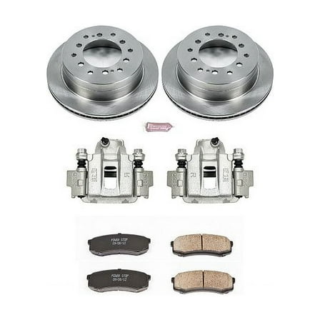 PowerStop Rear Stock Replacement Brake Pad and Rotor Kit with Calipers Fits: TOYOTA Select Models KCOE2405A
