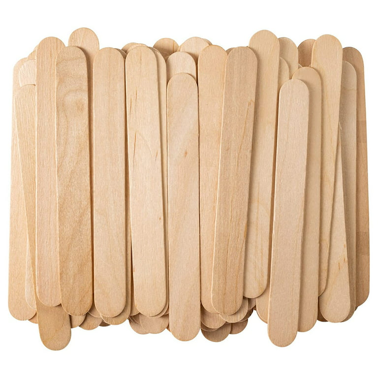 Kitchen Decor and Supplies [50/100/150 /200/300Count] Wooden Multi-Purpose Popsicle  Sticks ,Craft, Ices, Ice Cream, Wax, Waxing, Tongue Depressor Wood Sticks 