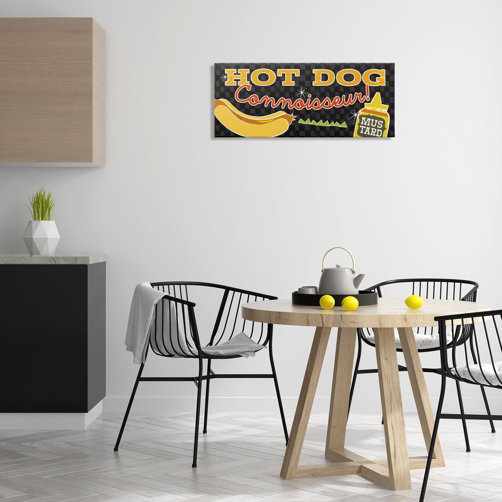 Stupell Industries Hot Dog Connoisseur Food & Beverage Painting Wrapped Canvas Art Print Wall Art, 30 x 13