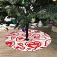 thumbnail image 2 of FMSHPON PatternHearts Xmas Christmas Tree Skirt Stand Mat for Holiday Party Decoration Indoor Outdoor 36 inches, 2 of 3