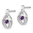thumbnail image 2 of Auriga Fine Jewelry 925 Sterling Silver Rhodium Amethyst Birthstone Vibrant Drop Earrings for Women, 2 of 6