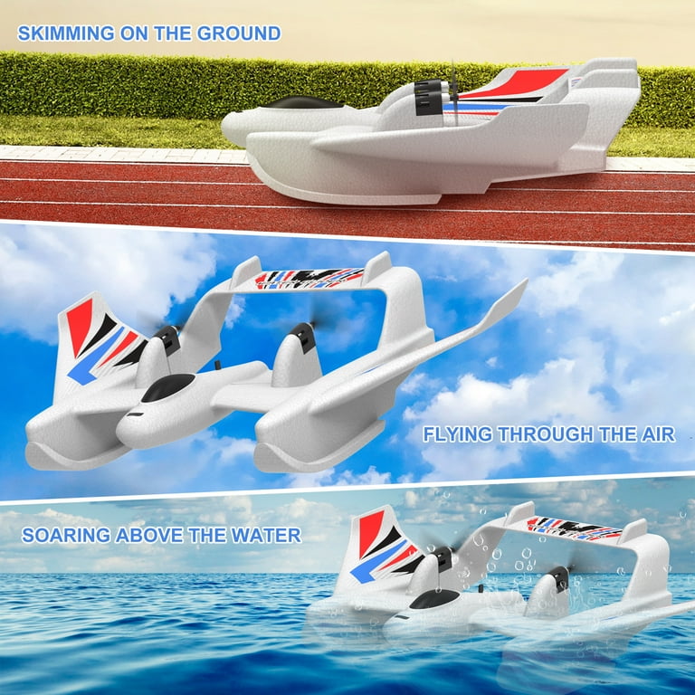 RC Plane Toy 2.4GHz Remote Control Airplane w 2 Batteries 3 axis Gyro Stabilizer RC Boat Aircraft 2CH Ready to Fly Foam RC Glider Toy for Kids Adults Walmart