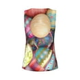 thumbnail image 5 of Xecao Easter Eggs print women's scoop neck, loose-fit workout tank tops for the gym., 5 of 9