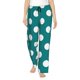 thumbnail image 1 of Balery Teal And White Polka Dot Pantalones de pijama para mujer, pijamas ultraligeros, pantalones de estar por casa-Large, 1 of 6