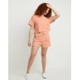 thumbnail image 5 of Hanes Women's Garment Dyed Fleece Shorts with Pockets, 3" Cantaloupe Orange S, 5 of 5
