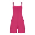 thumbnail image 6 of Frostluinai One Piece Jumpsuits for Women Square Neck Spaghetti Strap Jumpsuit Shorts Loose Fit Overall Shorts Solid Summer Jumpers with Pocket, 6 of 8