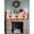 thumbnail image 6 of Christmas Candy Cane Mantel Scarf Fireplace Decorations for Living Room, Xmas Red Bow Pine Branch Retro Fireplace Mantel Scarf Cover Runner for Halloween/Thanksgiving/Christmas Decor 90"x17", 6 of 6