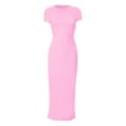 thumbnail image 5 of Wdgfv Women's Long Bodycon Dresses Leopard Print Casual Maxi Club Party Tight Dress Short Sleeve, 5 of 5