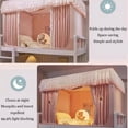 thumbnail image 6 of Bunk Bed Canopy Curtain, Dormitory Mosquito Net with Zipper and Metal Frame, Privacy Bed Spread Blackout Curtains for Junior Loft Bed College Students Dorm, 6 of 8