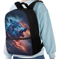 thumbnail image 3 of Uorisanigo Cool Wolf Boys Girls School Backpack Large Capacity School Bag Holiday Travel Bookbag Outdoor Daypack for 5-13 Year Old with Water Bottle Pockets, 3 of 6
