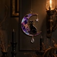 thumbnail image 5 of ShaoXinWan Halloween Acrylic Stained Glass Suncatcher, 5-Piece Spooky Window Hanging Ornament Set, Gothic Indoor Outdoor Home Party Decoration, 5 of 6