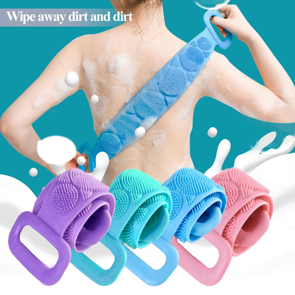 Exfoliating Towel Silicone Back Strap Scrub Bath Shower Body Scrubber Brush Wash 