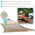 thumbnail image 3 of Sunnydaze 2-Person Quilted Polyester Rope Spreader Bar Hammock, 400 lb Capacity - Brown, 3 of 10