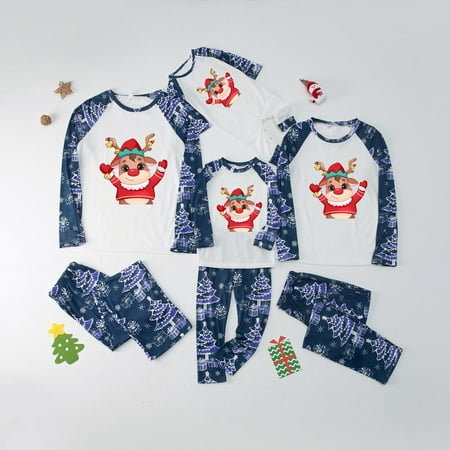 

Fall Clearance Sale! YYDGH Christmas Pajamas for Matching Family Pajamas Set Cute Xmas Elk Reindeer Print Family Christmas Pjs Loungewear Outfits