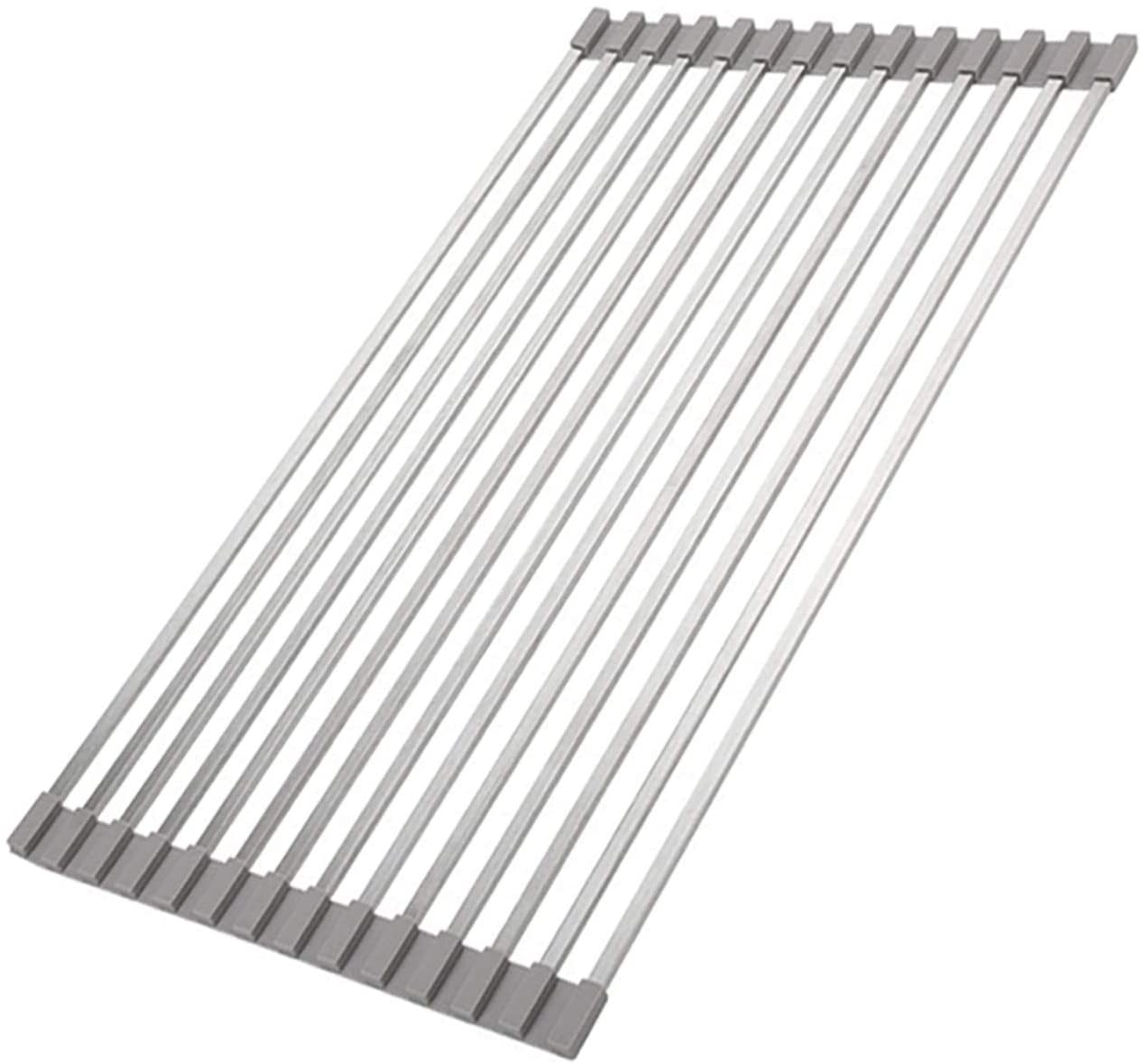 CPDD Roll up Dish Drying Rack Square Tubes Stainless Still over the Sink Dish Rack Roll Up Dish Drainers for Kitchen Sink Counter Roll-up Drying Rack Foldable Dish Drying Rack (Black, 20.5''Wx13''L)