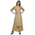 thumbnail image 4 of Moomaya Plus Size Printed Loose Palazzo And Kurta Set Ethnic Dress For Women, 4 of 6
