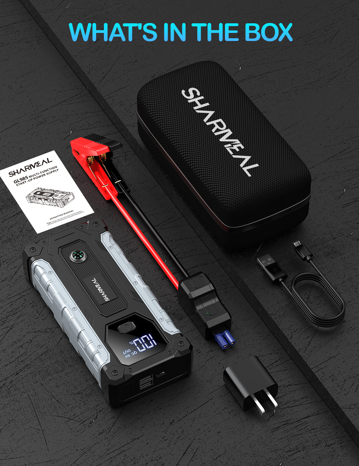 Sharmeal 7000A Portable Car Jump Starter with USB Ports photo 7