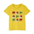 thumbnail image 2 of Zwiiyzr 2025 Chemises de Noël Mignonnes pour Garçons et Filles Mode Imprimée Décontractée Manches Courtes Col Rond Coton Haut 3-10 Ans Jaune, 2 of 5