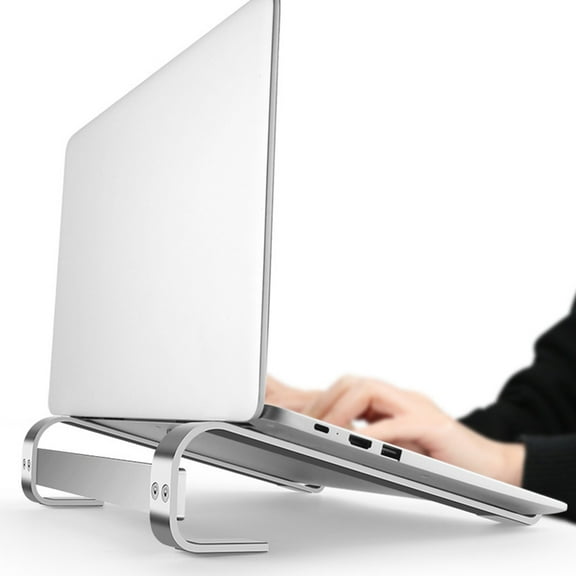 Qonioi Portable Aluminum Laptop Stand, Arched Hollow Bracket Thick Anti-Slip for 10-18 Inch Notebooks, Desktop Computer Holder