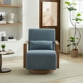 thumbnail image 4 of 30.3"W Swivel Modern Accent Chair With Solid Wood Armrests,Side Armchair for Living Room.Blue, 4 of 10