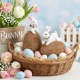 thumbnail image 5 of Ayieyill Easter Bunny Egg Decorations 2Pcs, Resin Easter Bunny Figurines for Home, Courtyard, Tabletop Enhance The Easter Atmosphere, 5 of 7