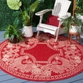 thumbnail image 2 of SAFAVIEH Courtyard Claire Rooster Indoor/Outdoor Area Rug, 5'3" x 5'3" Round, Red/Natural, 2 of 11