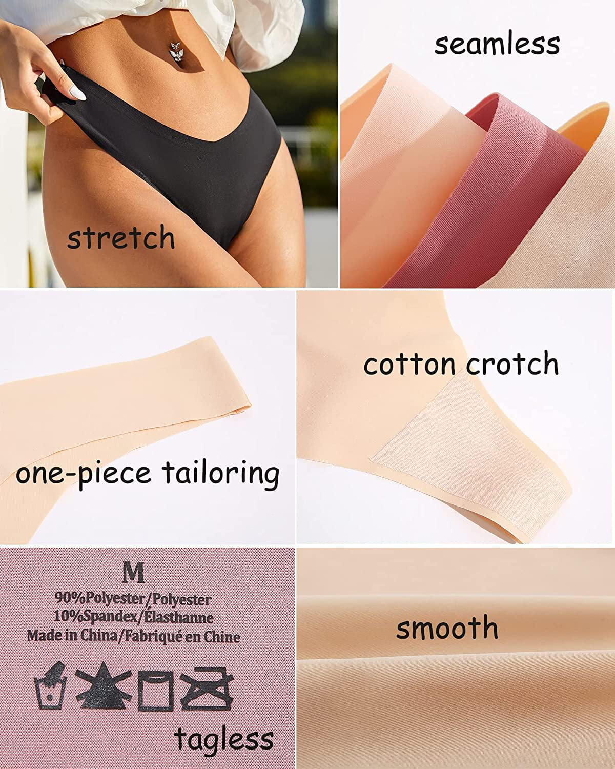 DEANGELMON Seamless Thongs for Women Sexy Low Rise Underwear No Show Thong  Panties Comfortable Breathable Multiple Pack : : Clothing, Shoes 