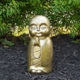thumbnail image 2 of Northlight 11.5" Golden Buddhist Monk Outdoor Garden Statue, 2 of 5