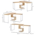 thumbnail image 3 of HOMCOM Bureau d'Angle Rotatif à 360° 55 Pouces en Forme de L, Poste de Travail pour Bureau à Domicile avec Étagère de Rangement Design Moderne Gain de Place, Ton Chêne, 3 of 10
