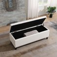 thumbnail image 3 of S-HOME 47.5" Button-Tufted Storage Bench in Linen with Safety Close Hinge, Perfect Ottoman for Hallway and Foot Rest, 3 of 7