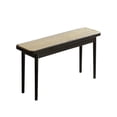 thumbnail image 5 of GZXS Solid Wood Bench with Woven Rattan Seat, Indoor Entryway Bench for Hallway, End of Bed, Windows, Rustic Farmhouse Boho Style (Black, 39.37"L x 11.02"W x 16.93"H), 5 of 8