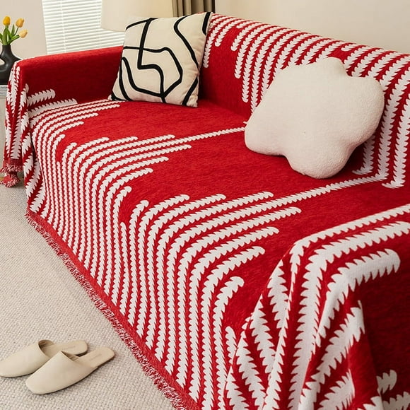 Granjero Gordo Funda de toalla para sofá de sala de estar, fácil de lavar, funda protectora para sofá de muebles, 70,87 x 90,55 pulgadas, color rojo